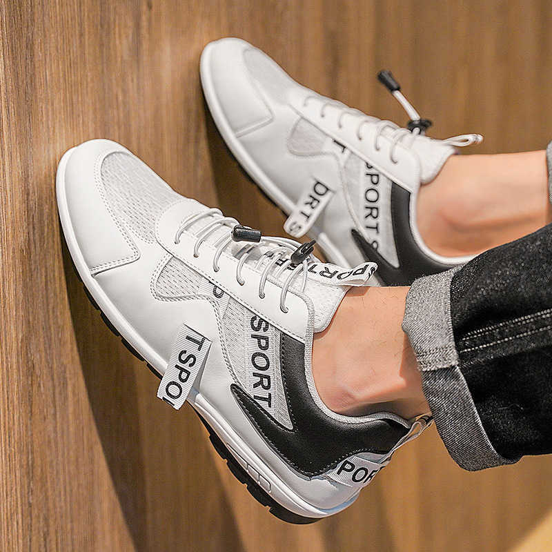 High Quality Mens shoes summer new versatile leather sports casual white shoes anti slip running no tie Forrest Gump shoes T241126