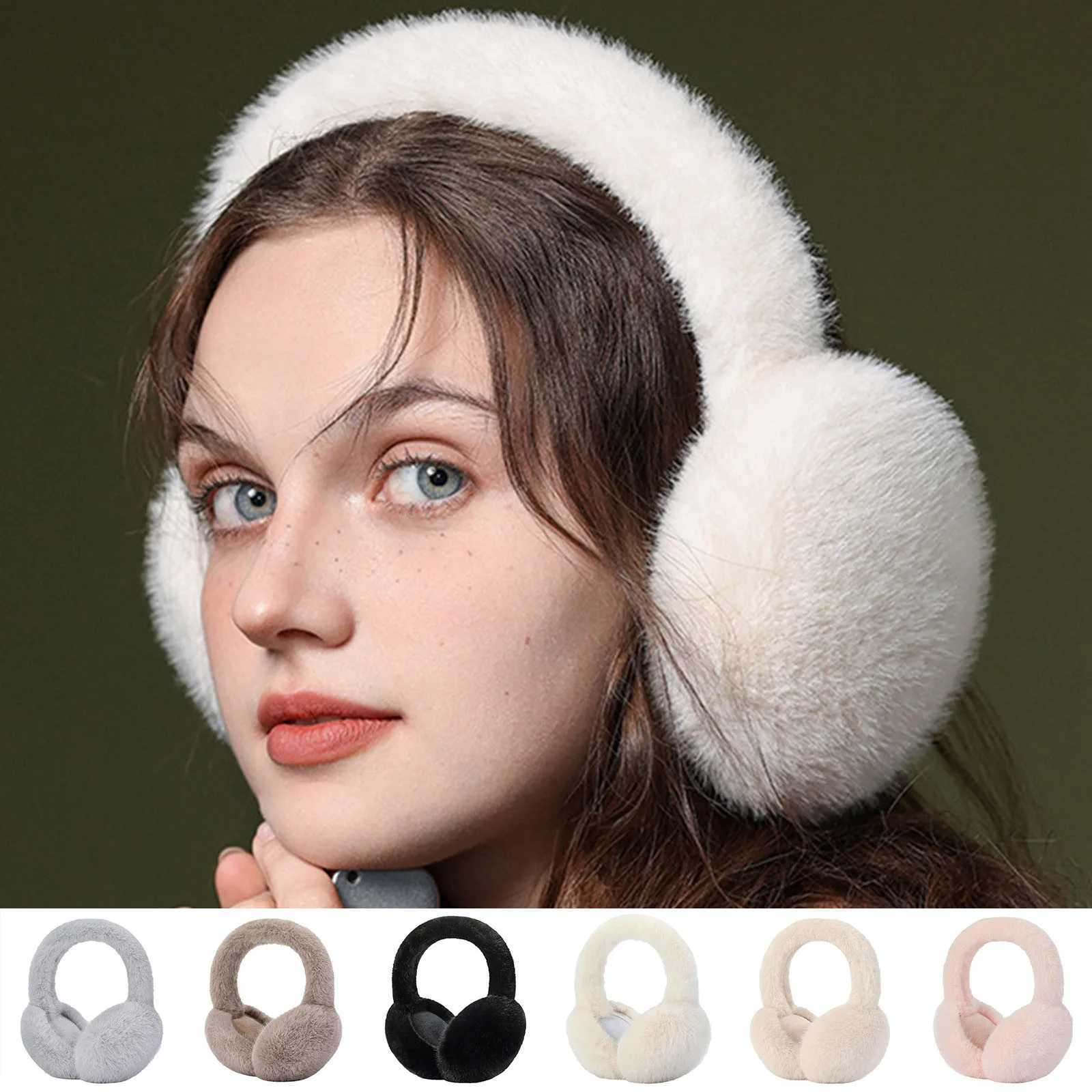 Winter Warm Soft Plush Ear Cover For Women Fashion Solid Color Earfl Outdoor Cold Protection Windproof Earmuffs Ear CoverXJ241126