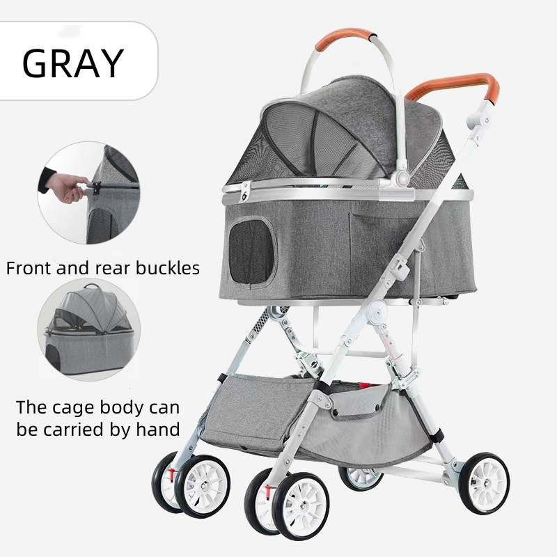 2024 new 2in1 pet trolley carrier with Detachable wheels Lightweight Folding pet stroller Outdoor Travel pet carrier bag