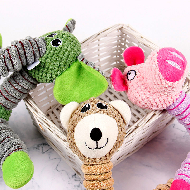 Elephant Pet Plush Squeaky Dog Toy Fun Soft Puppy Dog Chew Toy Interactive Bite Resistant Pet Supplies Animal Design Dog Toy Cat