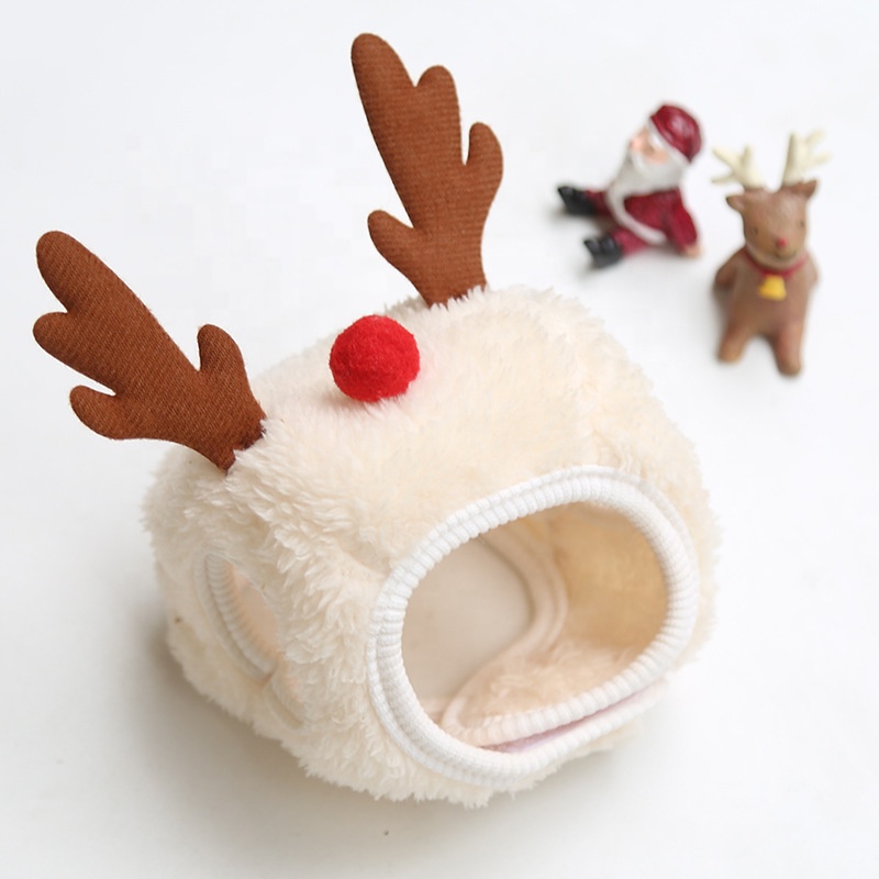 Dog Cat Pet Christmas Hat Saliva Towel Bib Teddy French Bulldog Autumn and Winter Clothes Dress Up Supplies