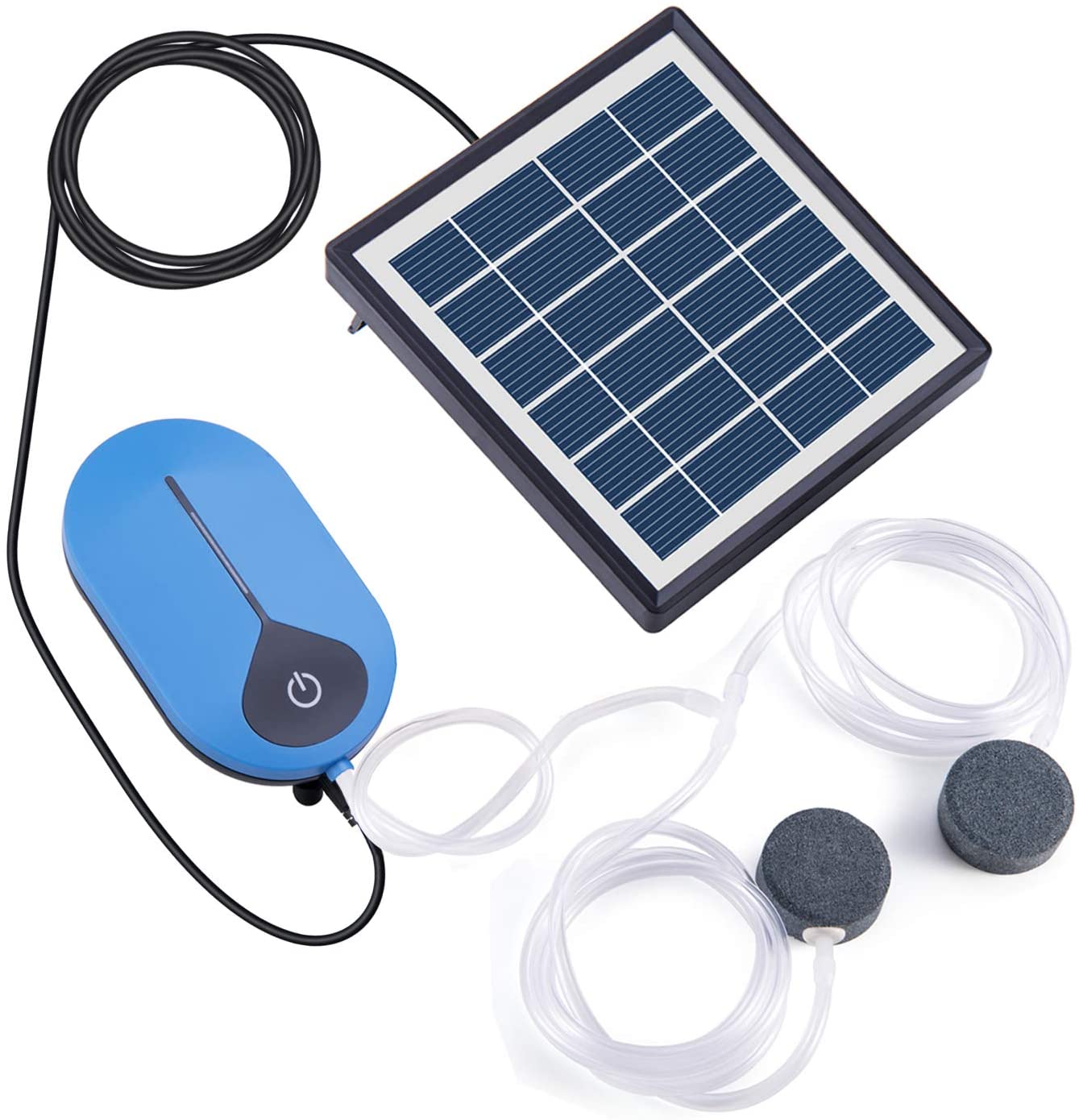 Drop shipping Solar Air Pump Kit Battery Backup with Air Hoses for Pond Aerator Bubble Oxygenator Fish tank