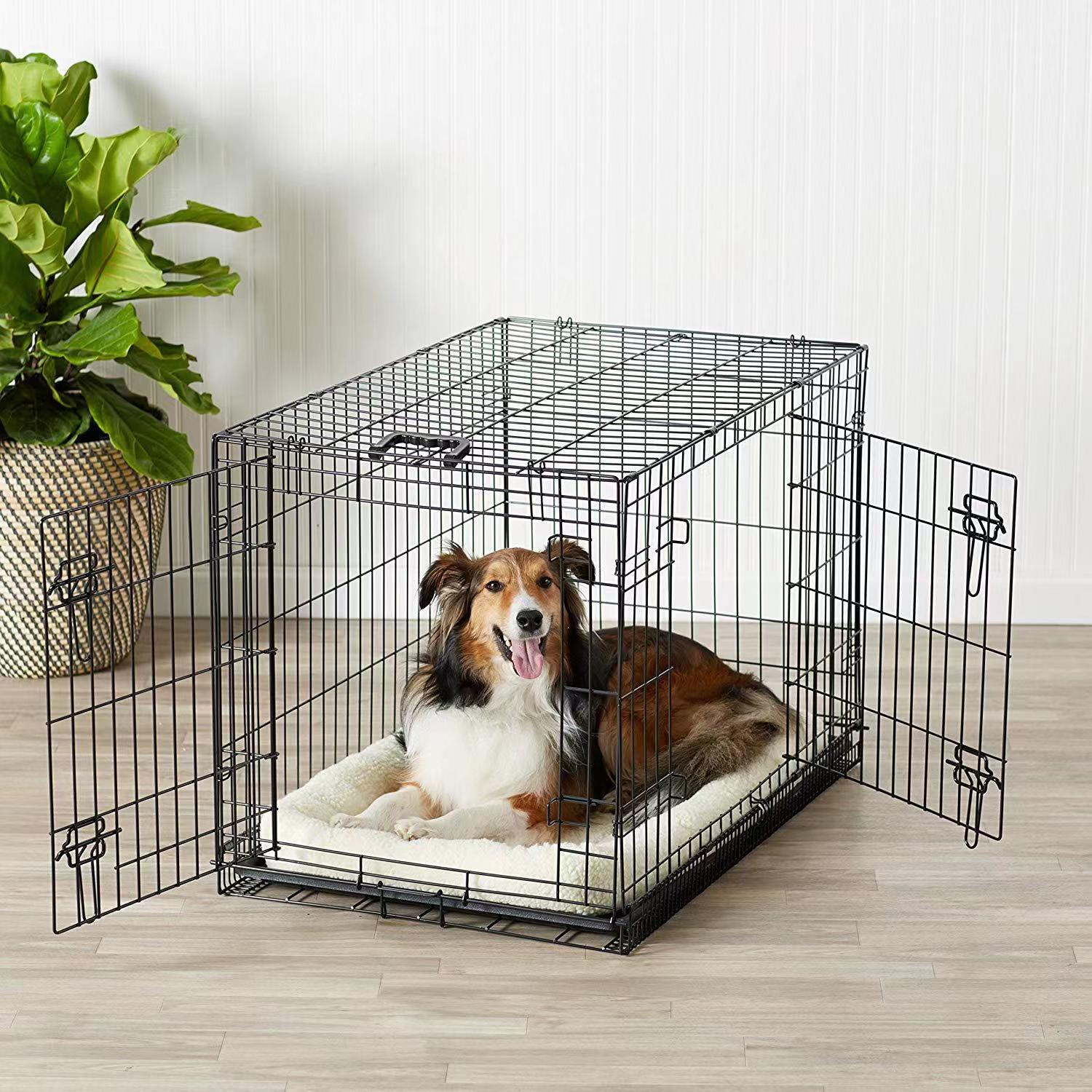 Cheap Foldable Collapsible Metal Kennels Stackable Pet Cages For Large Wholesale Dog Crate