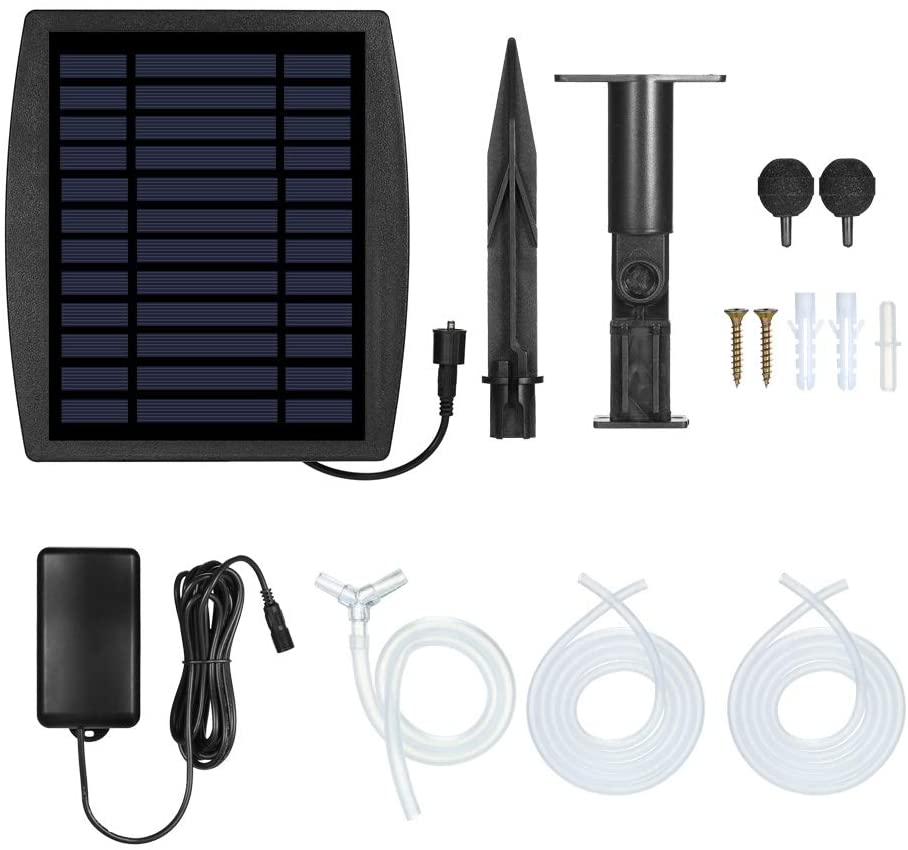 Solar Air Pump Aquarium Solar Fish Tank Oxygen Pump Outdoor Oxygenator No Noise for Garden Fish Tank Pool