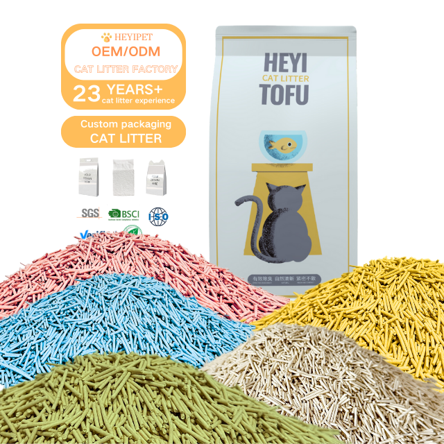 Customized Dust Free Cat Sand Biodegradable 5kg Scented Multiple Colors Soluble Plant Tofu Cat Litter Sand