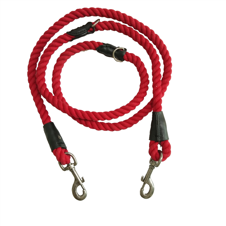 High quality Pet products round nylon rope dog leash chain with a comfortable handle for large dogs ring dog chain