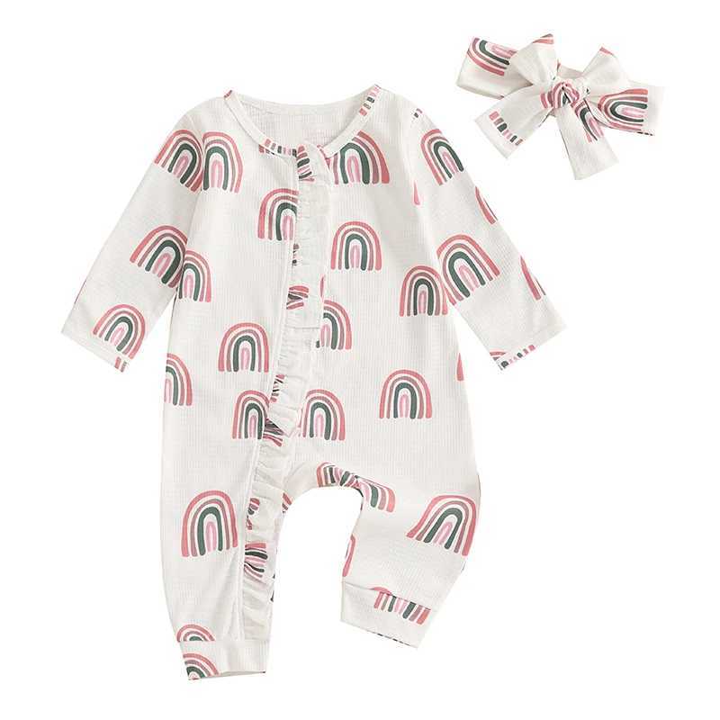 Clothing Sets Cute Toddler Hooded with Colorful Print and Matching Bow Headband for Fall Season Fun H241126
