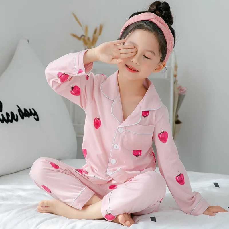 Children Pajamas Sets Cotton 2024 Spring Kids Cartoon Homewear Suit Girls Casual Long Sleeve Christmas Pyjamas Set Sleepwear 241126