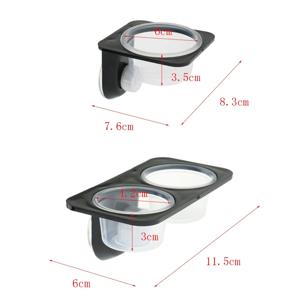 Reptiles & Amphibians Lizard Gecko Suction Cup Feed Bowls Food Container with Bowl for Reptile Food and Water Feeding