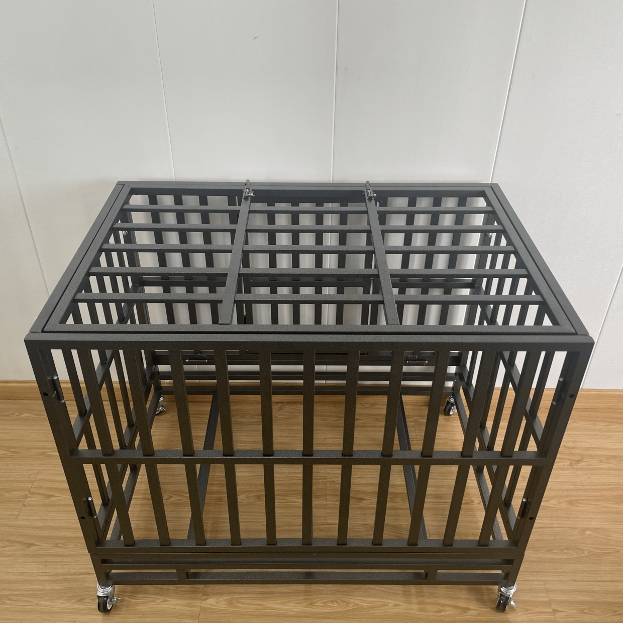 iron fence Single layer double door folding customizable heavy duty collapsible dog cage double door stackable dog cage crates dog kennel Pet Cages & 
