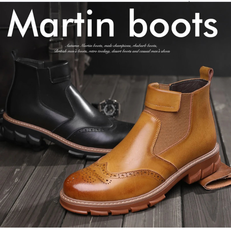 Chelsea Boots for Men er Ankle Boots Classic Genuine Leather Mens Winter Boot Fashion Casual Warm Plush Ankle Botas 241114
