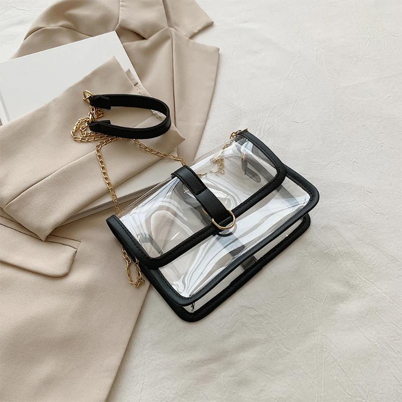 2025 NEW Totes Transparent Shoulder Bag Waterproof Chic Sg PVC See Through Detachable Strap For Working And Concert zhanyishengli