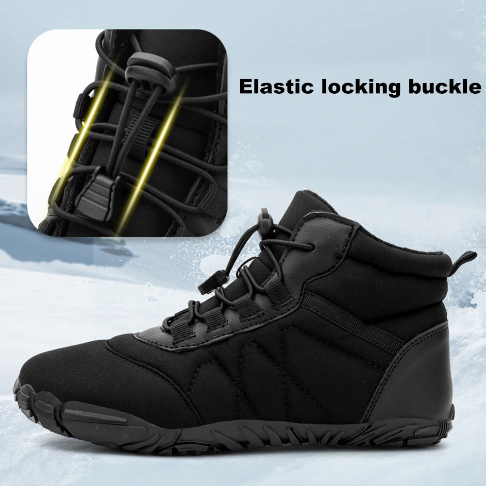 Womens mens barefoot shoes anti slip warm line winter shoes comfortable snow boots soft outdoor sports shoes camping backpacks 241126