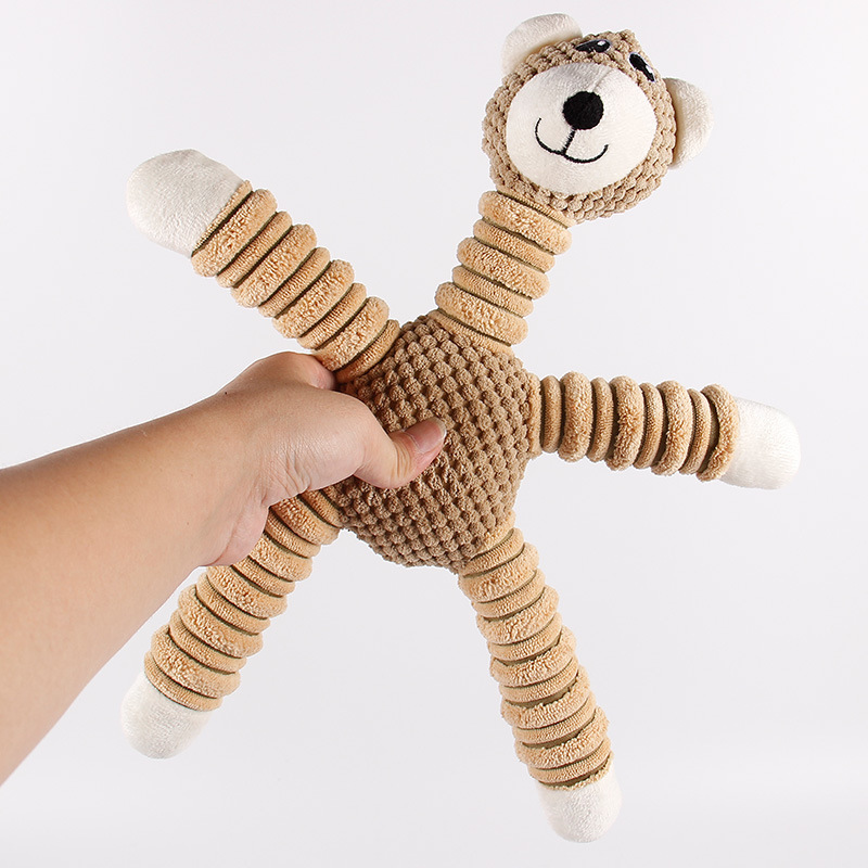 Elephant Pet Plush Squeaky Dog Toy Fun Soft Puppy Dog Chew Toy Interactive Bite Resistant Pet Supplies Animal Design Dog Toy Cat
