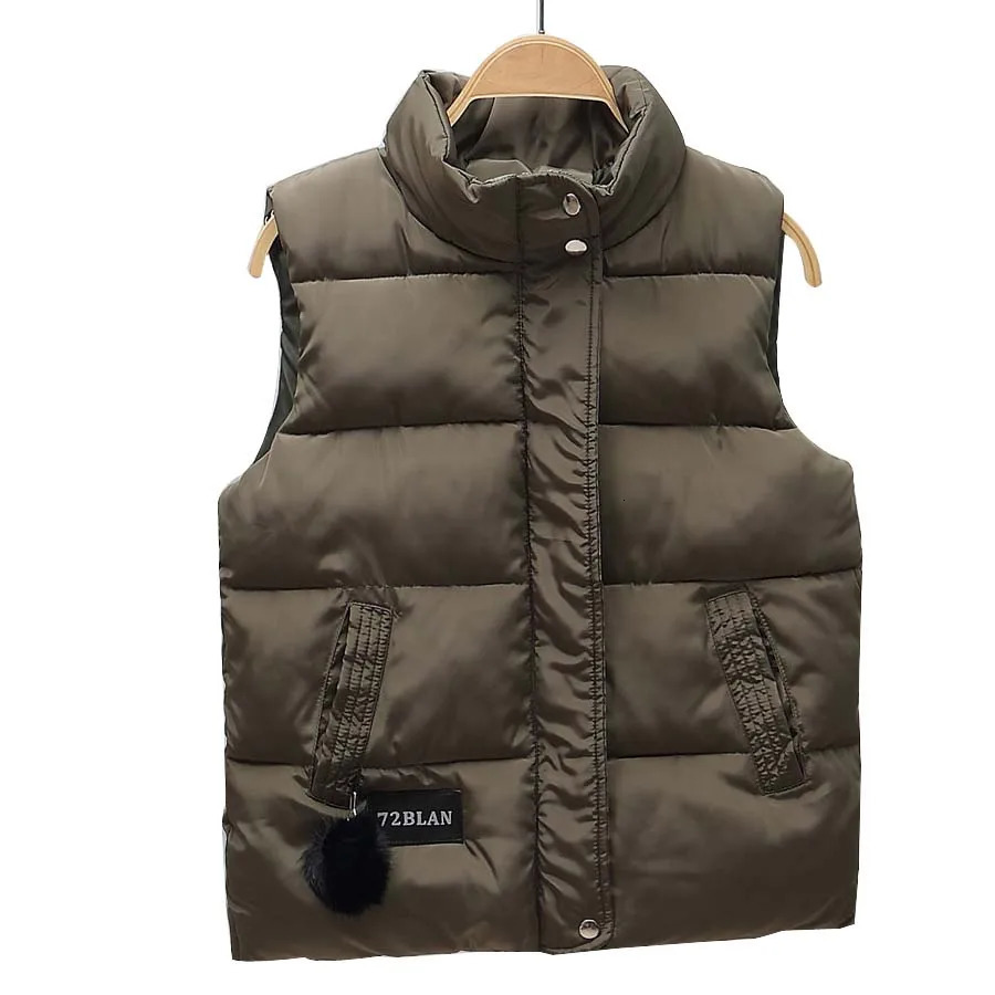 fashion womens winter vest collarless short sleeved jacket womens jacket womens coat autumn womens clothing 241126