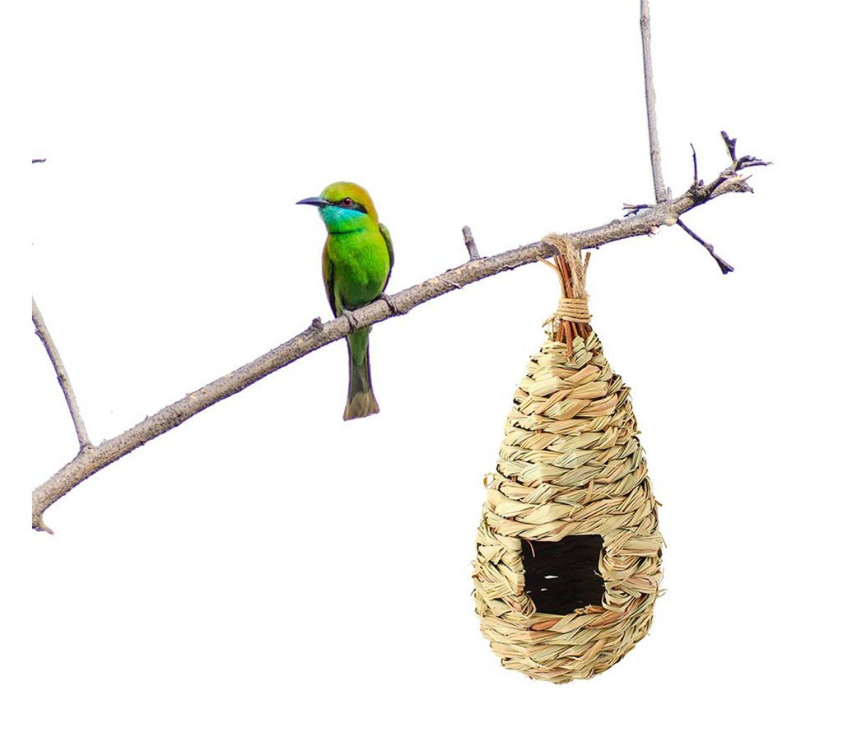 2022 Best seller Grass Hand Woven Hummingbird House Hanging Bird Nest House