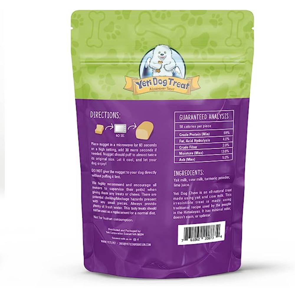 Yeti Tumeric Flavor Nuggets for Puff Natural Yak Cheese Treats for Interactive Chew Toys and Dispensers 6 Pieces 3.5 Oz