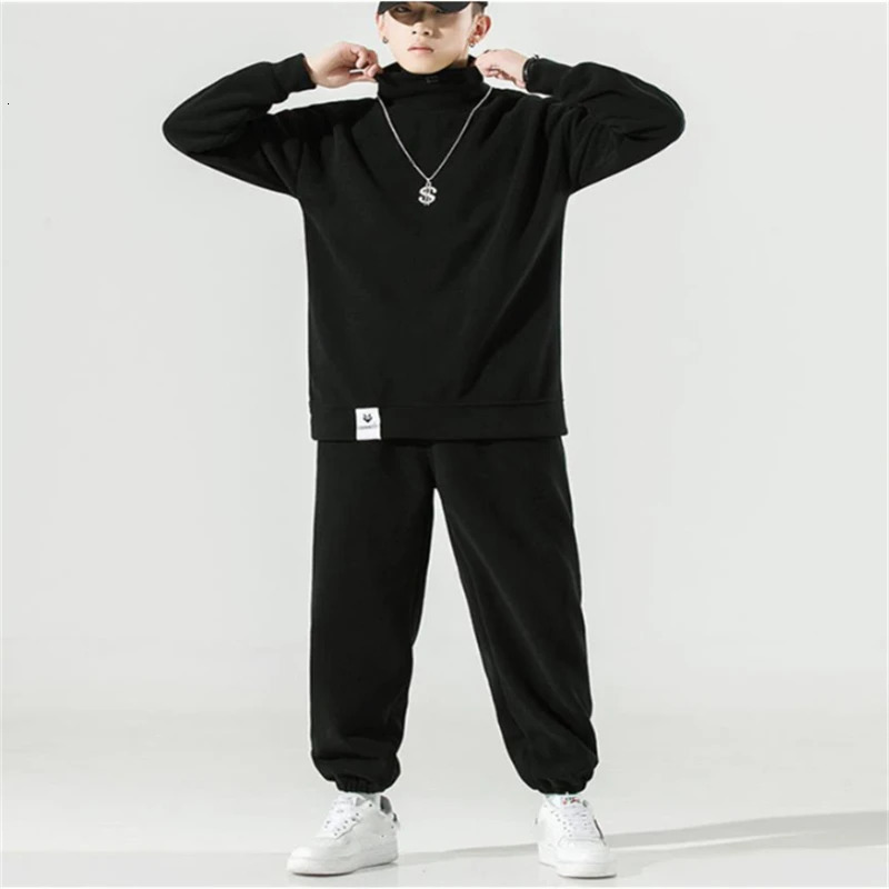 Autumn Mens Warm Set Two Piece Set Comfortable Wool Top and Elastic Waist Loose Clothes Large Size Sportswear Outdoor 241126