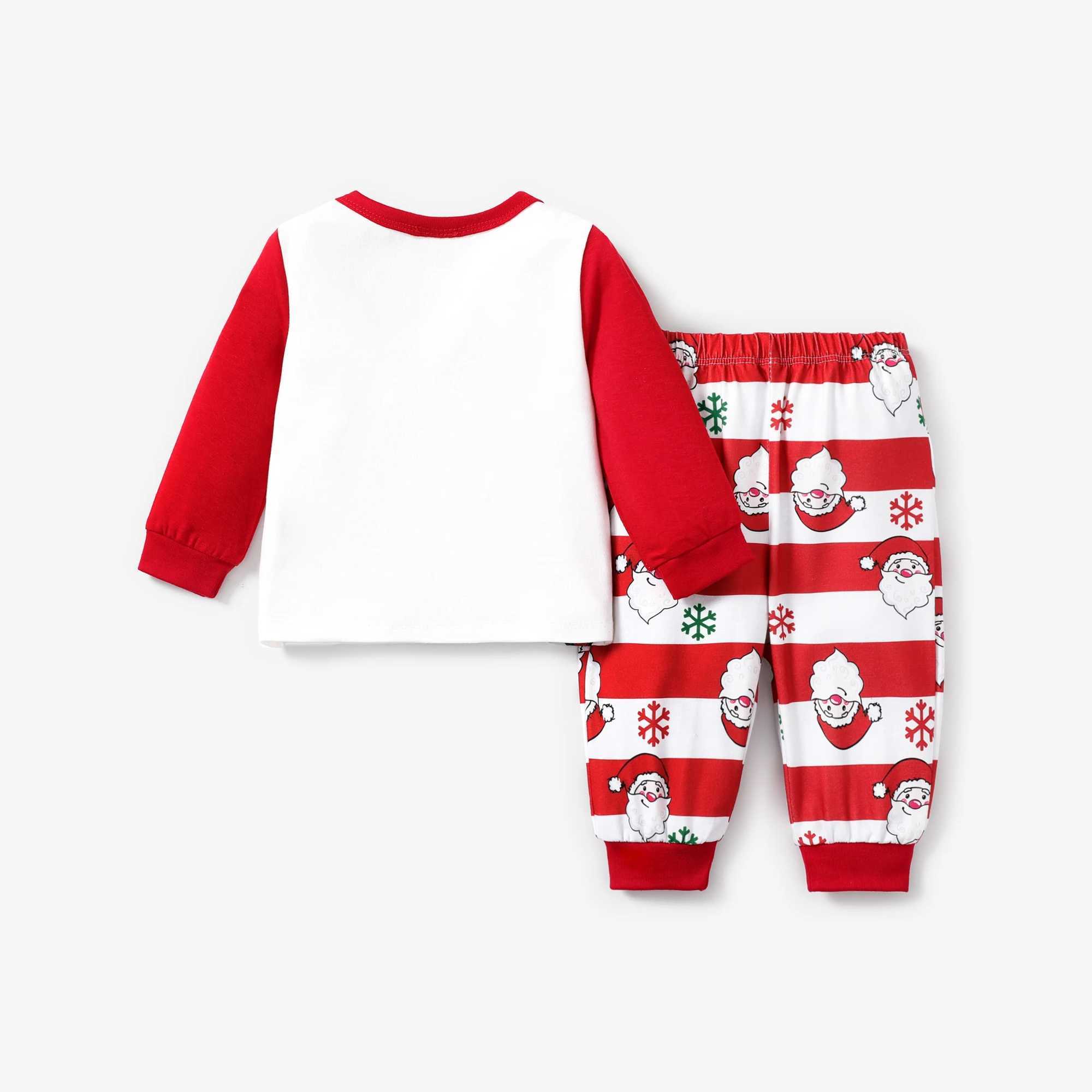 Clothing Sets 2pcs Baby Girl/Boy Christmas Childlike Santa Claus Print Striped Pajamas H241126