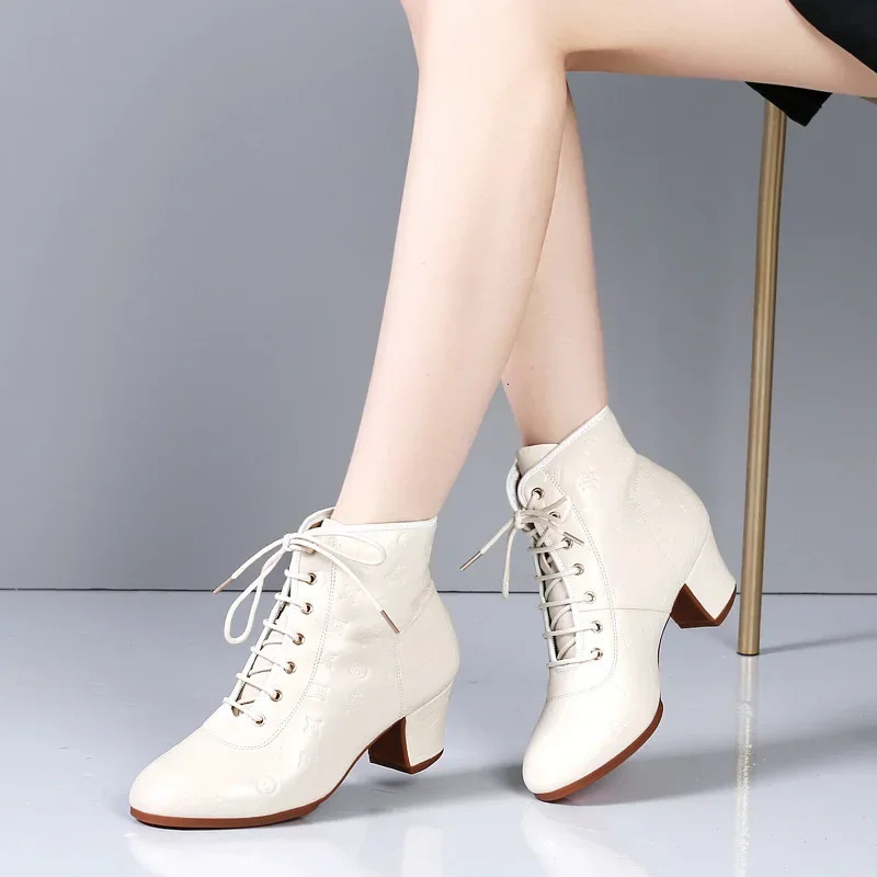Cowboy dance boots womens jazz dance shoes high-quality soft high heels womens ballroom modern shoes womens dance shoes 3/5CM 241126