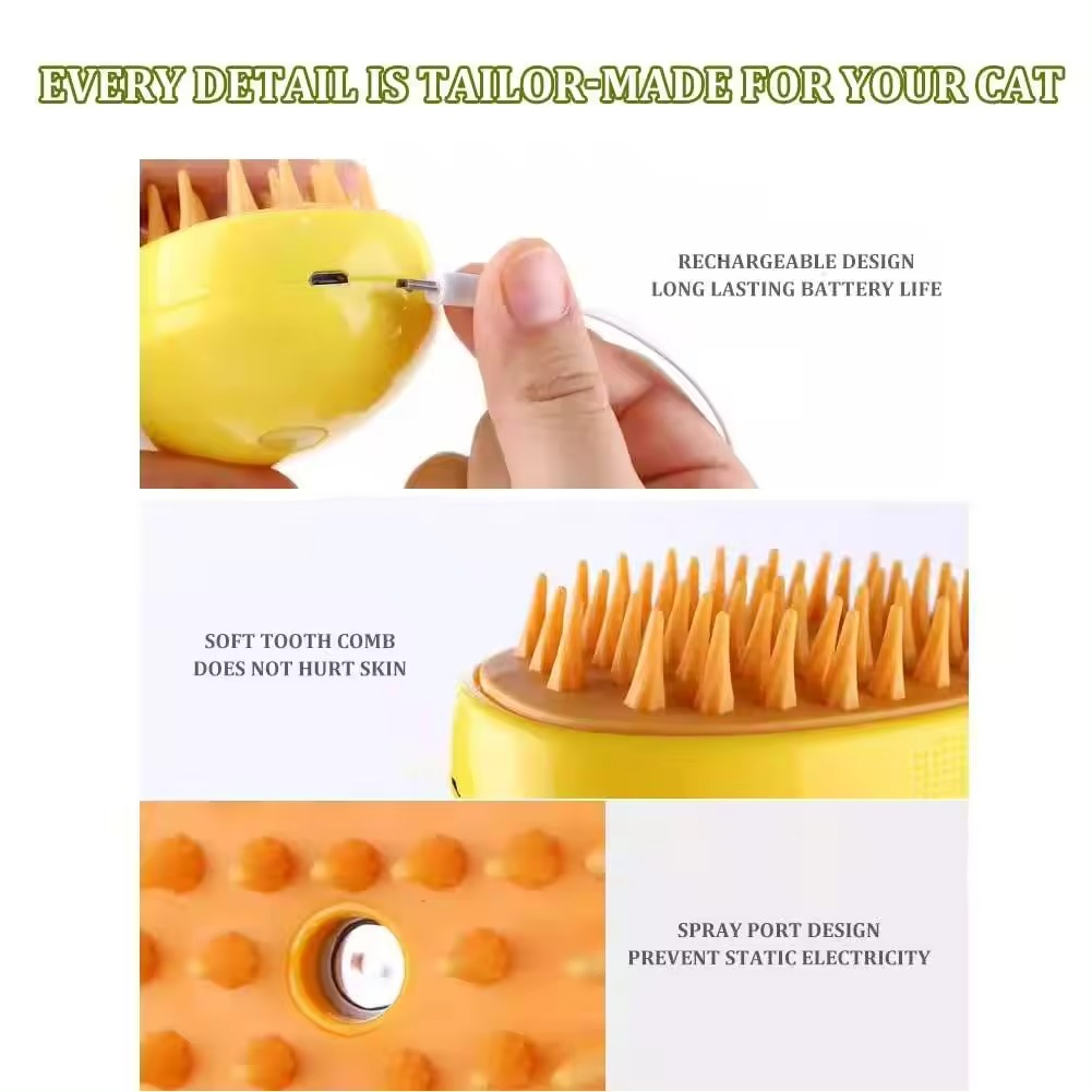 Pet Grooming Products Spray Combs Floating Hair Cleaning Spray Pet Electric Massage Combs USB Cat Steam Brush for Cats and Dogs