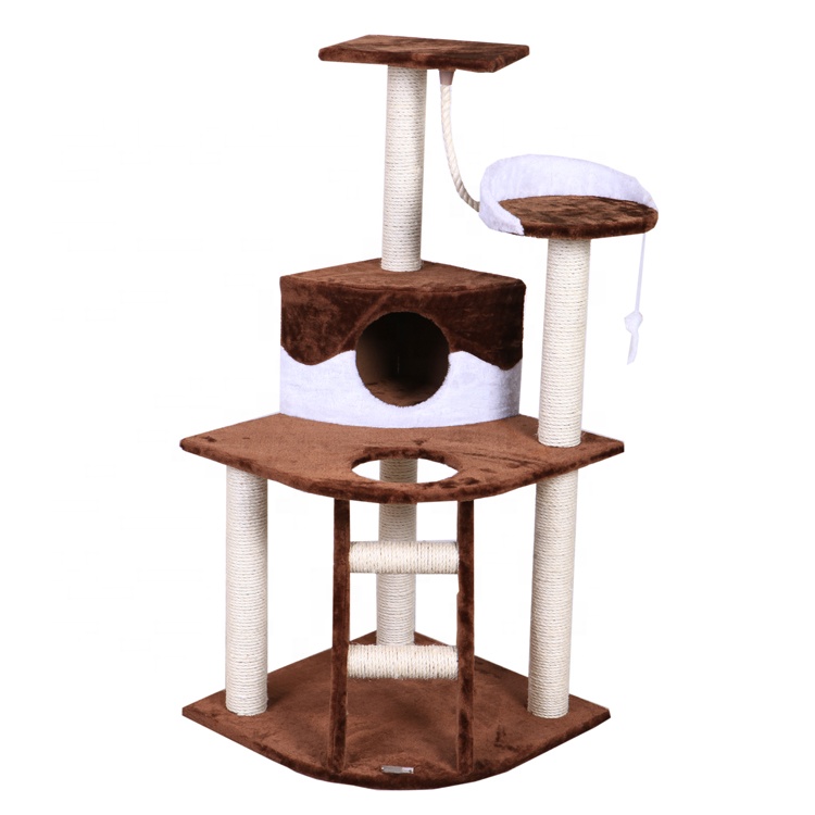 New Design Fashion DIY Beige 120cm Pet Cat Tree Condo Furniture Toys Cat Climbing Tree Cat scratcher