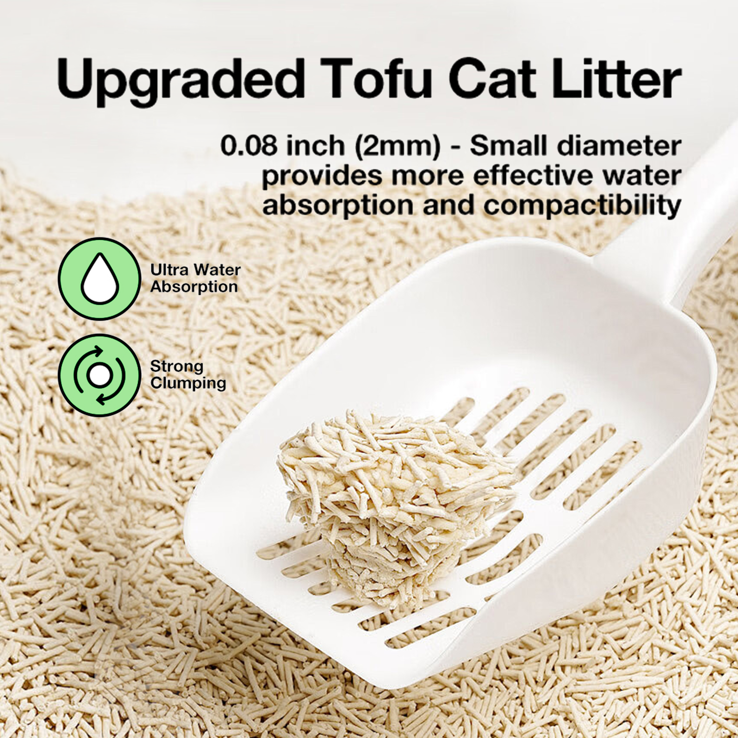 Toilet Flushable Low Tracking environment friendly strip shape Green tea Tofu cat litter best custom