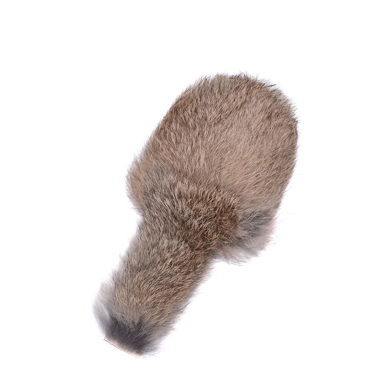 rabbit fur squeaker toy real fur flat rat dog toy