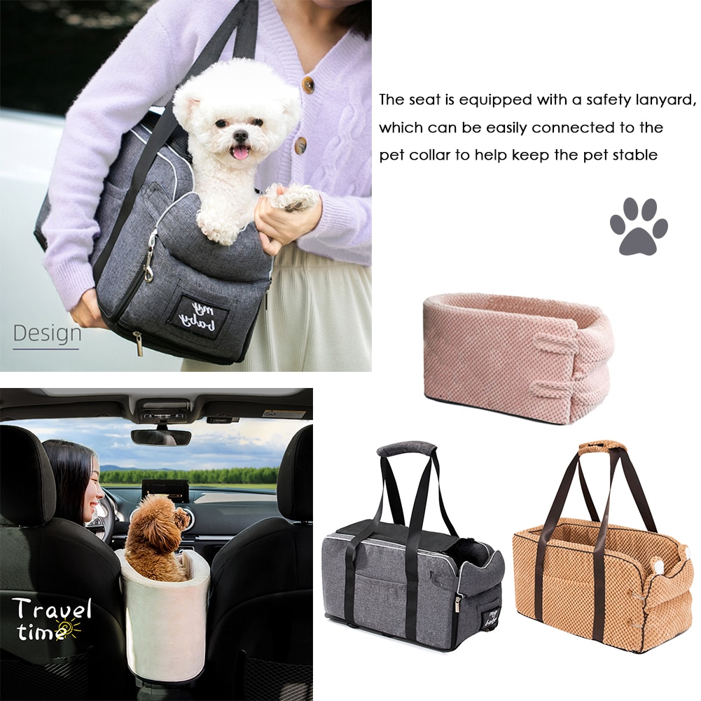 Pet Supplies Car Central Control Console Pet Nest Seat Portable Car Armrest Small Dog Cat Booster Travel Carrier