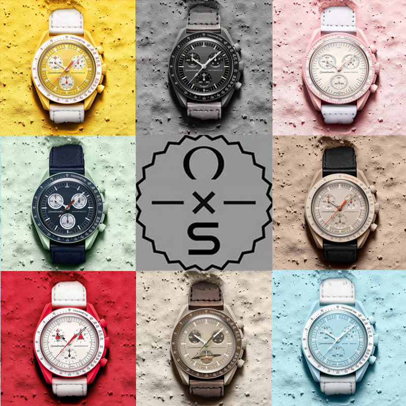 New men's Bioceramic Blue Moon Men's Watch Fully Functional Quartz Chronograph Mercury Mission 42mm Nylon Luxury Watch Limited Edition Master