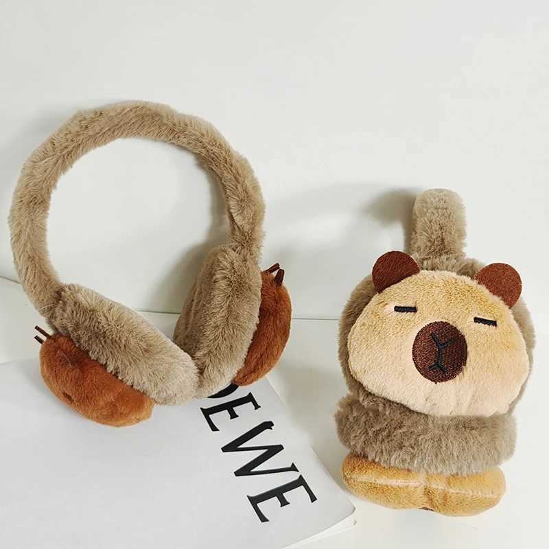 Cute Plush Cybara Earmuffs Warmer Ear Cover For Women Men Winter Warm Earfls Outdoor Cold Protection Cycling Ear-MuffsXJ241126