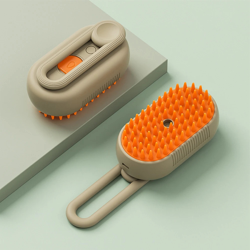 Rechargeable Cat Steamy Brush with Leave-In Serum Self Cleaning Steam Cat Brush Pet Comb for Cats and Dog Cleaning Brush
