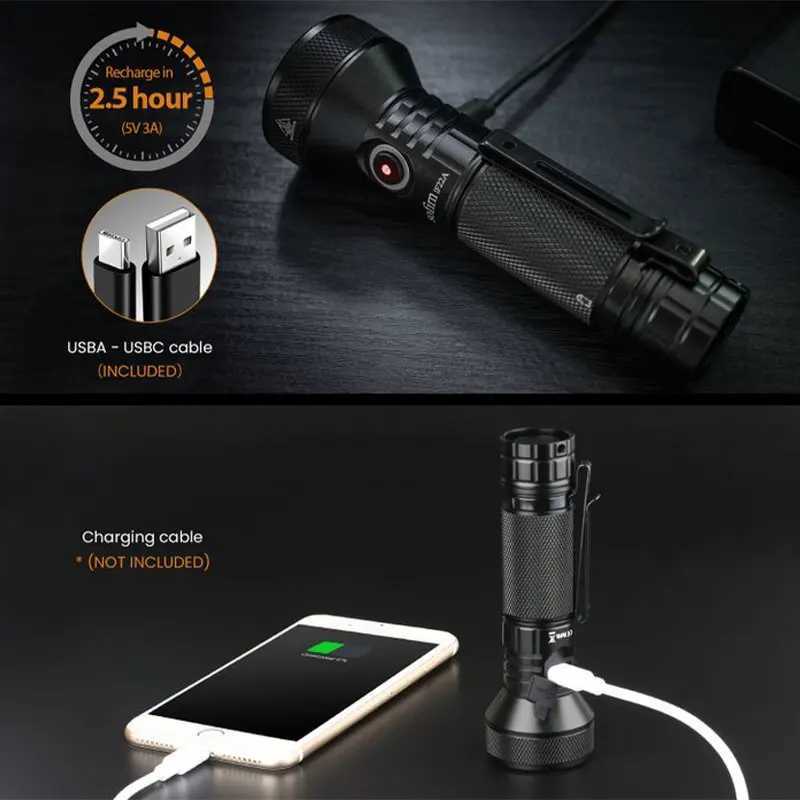 Sofirn IF22A 2100lm flash 21700 strong light SFT40 LED 629M long-distance USB C charging throwing flashlight Z250325