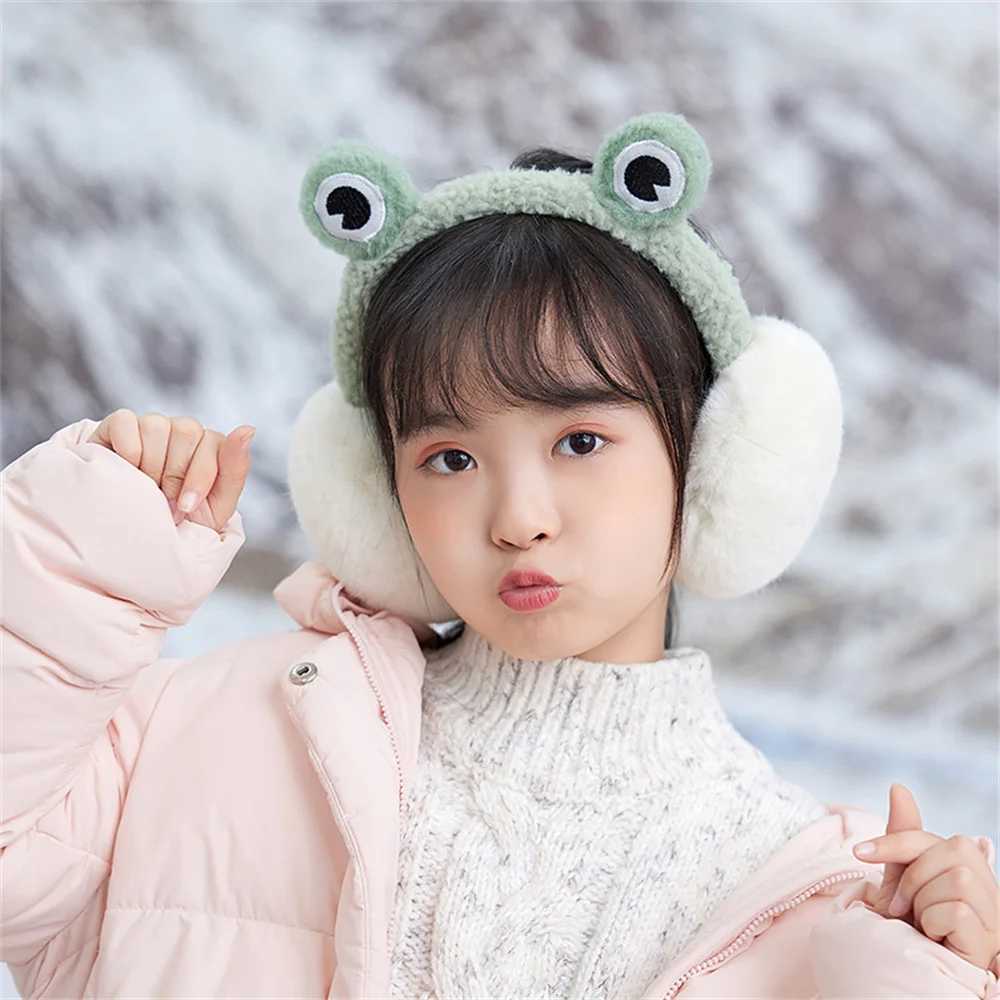 Cute Bear Ears Plush Earmuffs Children Cartoon Animals Winter WarmEar Warmers Women Men Faux Furry Earmuffs Headband Ear CoversXJ241126