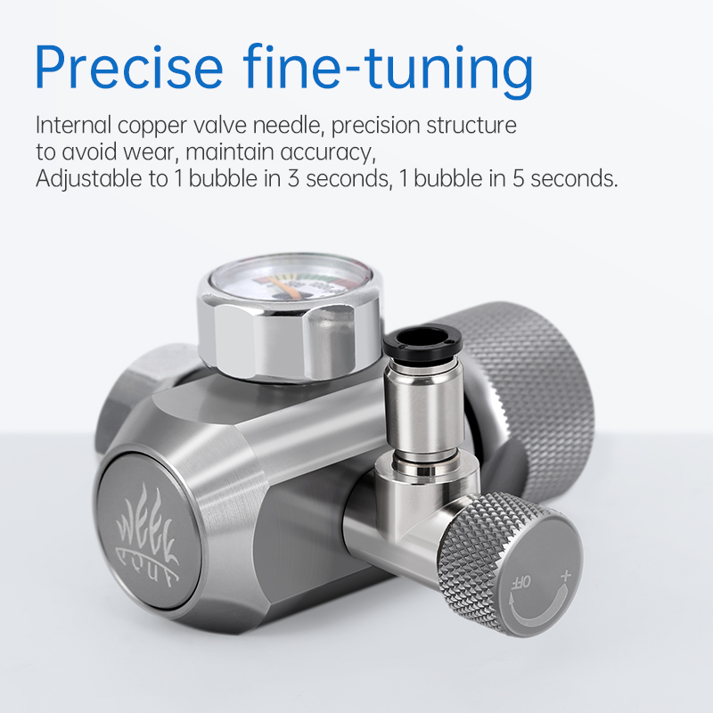 Mufan aquarium co2 regulator with Check Valve Bubble Counter magnetic Solenoid Valve MUFAN Aquarium CO2 pressure-reducing valve