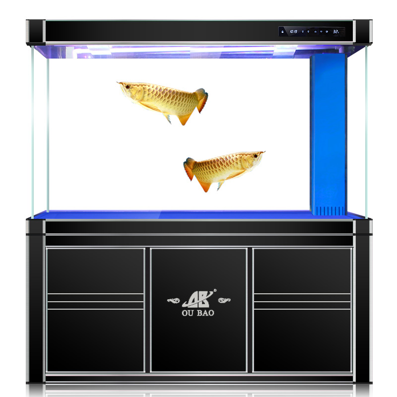Aquarium living room large aquarium household floor porch bottom filter intelligent screen ultra white glass customization