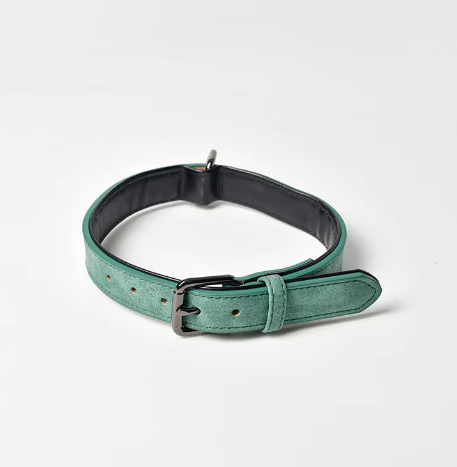 Luxury Adjustable Double Layer PU Leather Pet Collar Comfort Padded Waterproof Custom Name Tag Small Large Size Animal Pattern