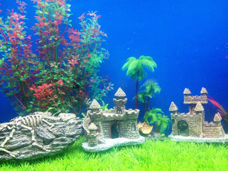 Environmentally Friendly Resin Castle Resin Handicraft Landscape Decoration Antique Real Small Castle For Aquarium Fish Tank