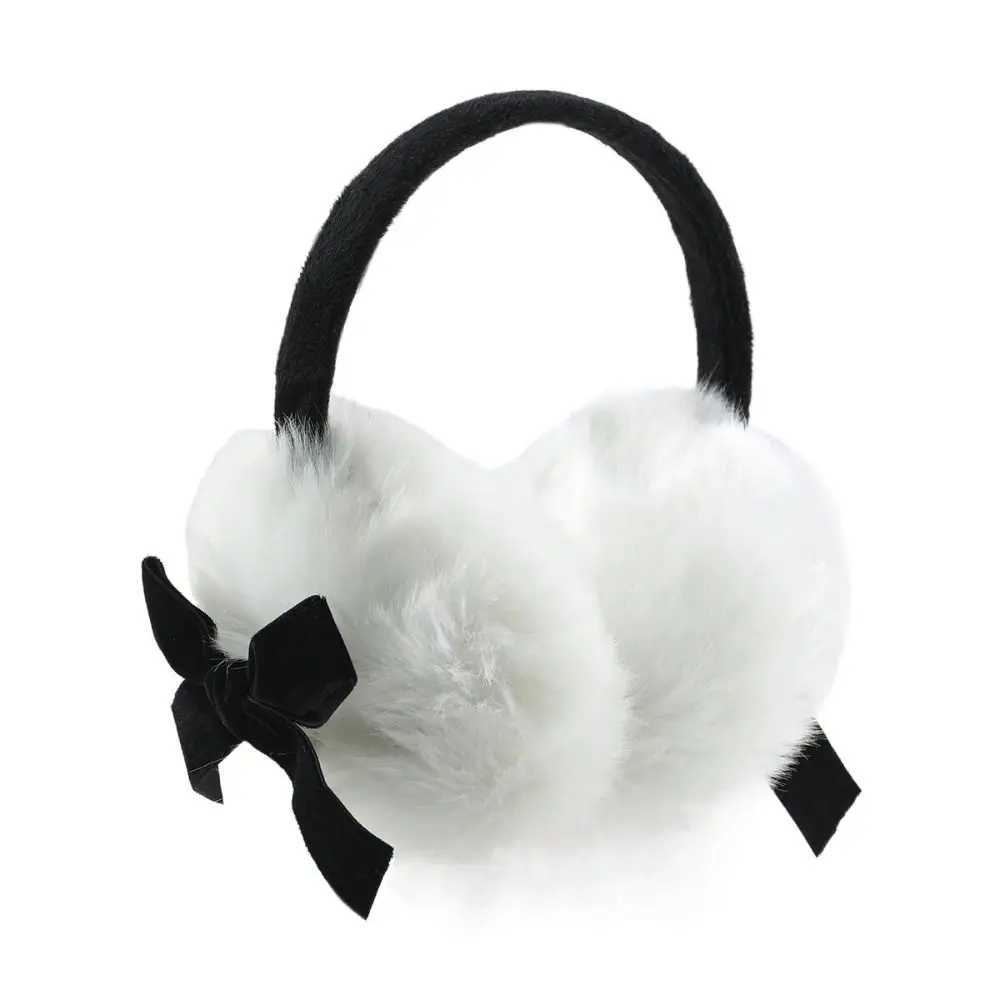 Cute Janese Faux Fur Plush Earmuffs JK Sweet Thicken Y2k Bowknot Earmuffs Windproof Cycling Winter Earfl WomenXJ241126