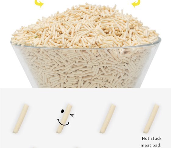 Degradable Clumping 1.5-3mm stripe shape Tofu cat sands Tofu Cat Litter In 6L