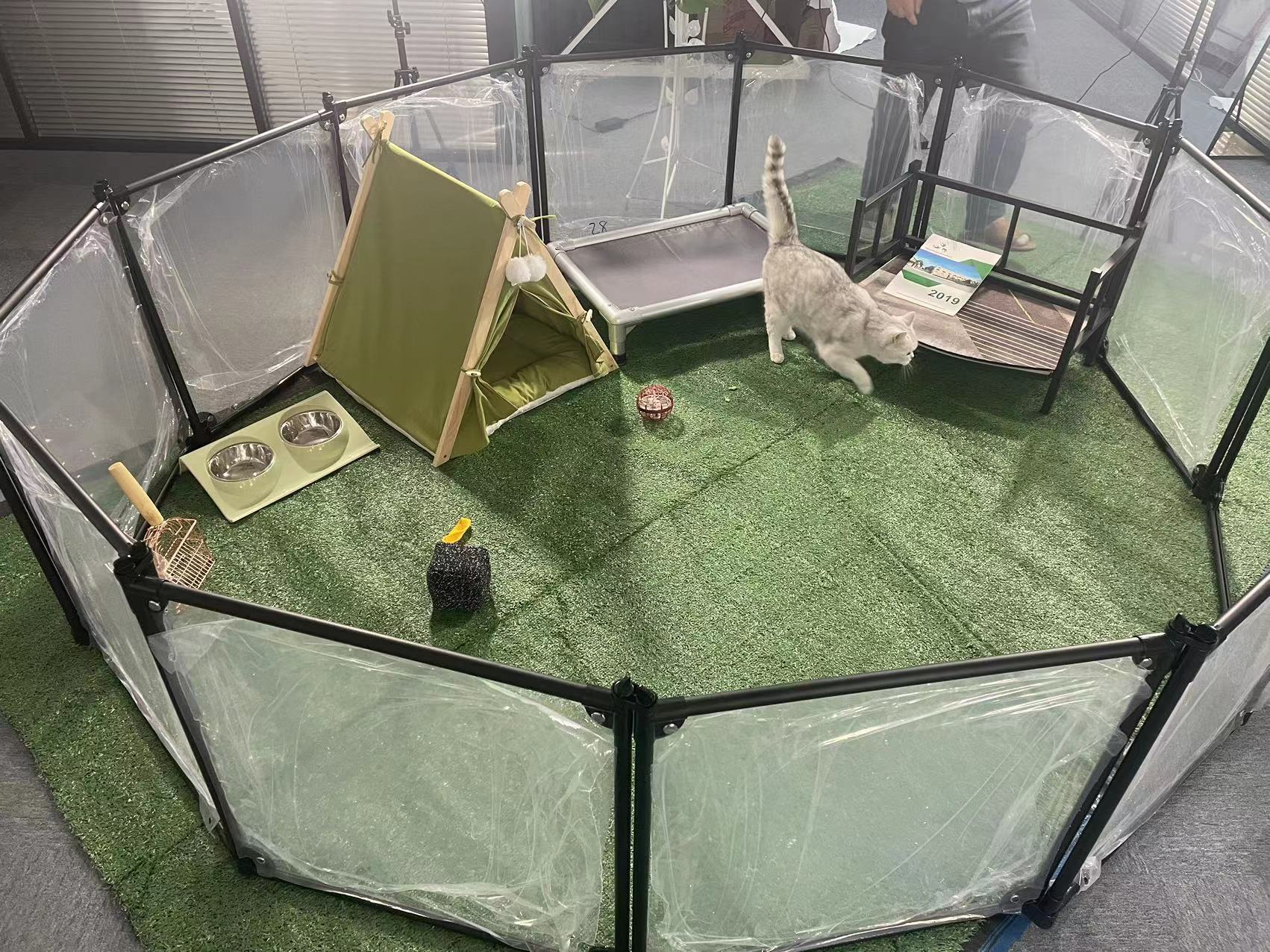 Portable Pet Playpen 6/8/10/12 Pcs DIY Transparent Foldable Yard Pet Fence Cage Indoor Pet Dog Playpen