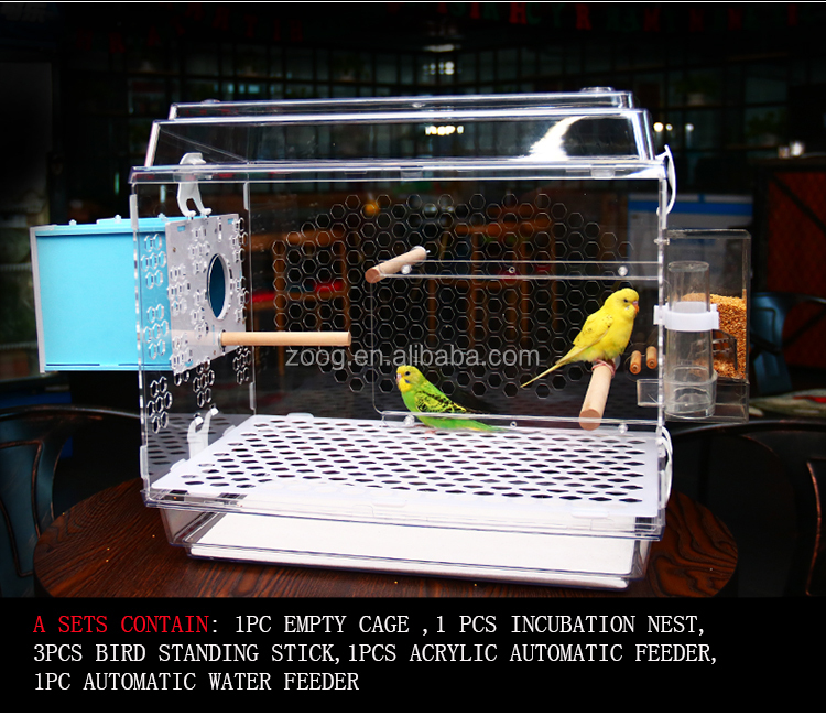 clear pet cage acrylic bird cage for parrot