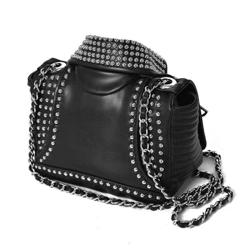 LEMON KOKO Designer Chain Women Clothing Shoulder Rivet Jacket Messenger Bag Ladies Leather Handbags Bolsa Feminina Bolsos Mujer