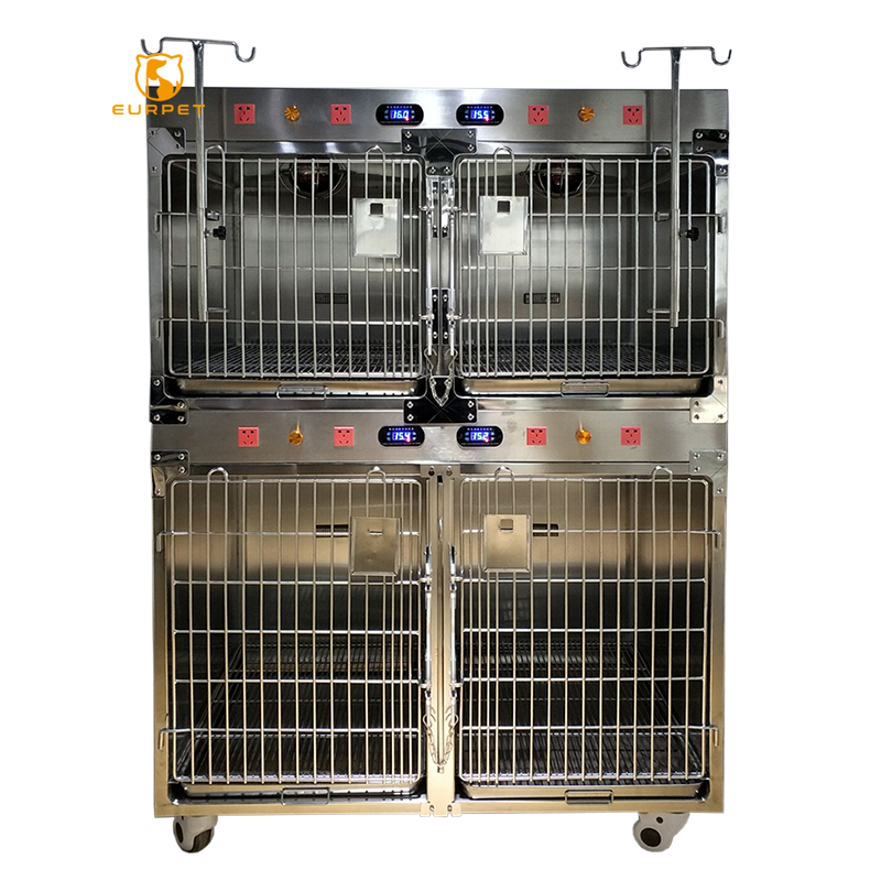 EUR PET High Quality Professional Equipment Veterinary Pet ICU cage animal vet with temperature control and oxygen