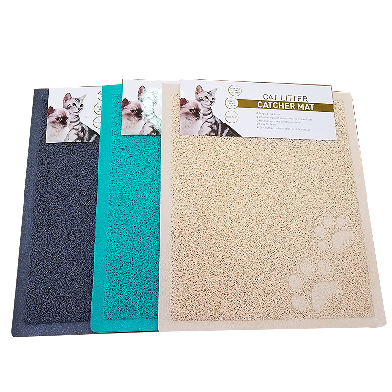New Wholesale soft fabric pet products supplies blanket dog food mat dog bone pattern feeding cozy house pvc pet mat