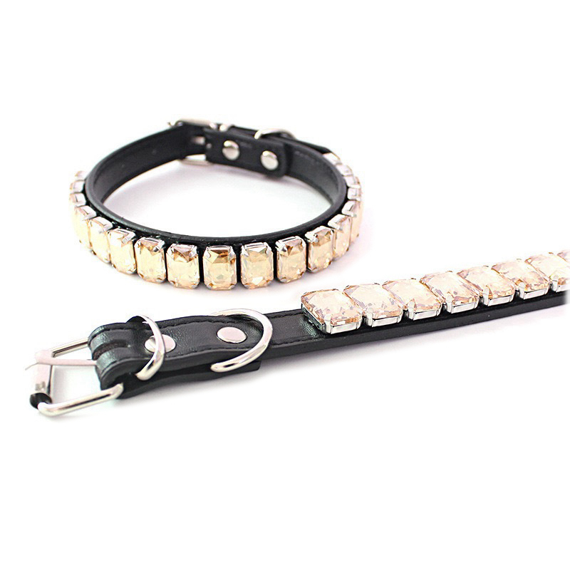 2026 New Collar, Cute Dazzling Sparkling Soft Leather Cat Rhinestone Crystal Diamond Dog Puppy Collar Jewelry Necklace Pet Gift Rose Red S 147 Free Sh