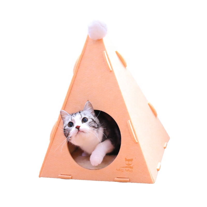 Removable Cat House triangle-shaped Felt Nest Mat Cat House Kennel Pet Supplies
