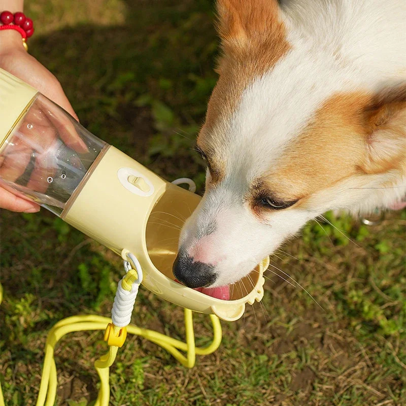 free shipping Pet Feeder Portable Water Bottle With Food Cup For Small Large Dog Cats Outdoor Walking Drinking Feed Dispense 241125