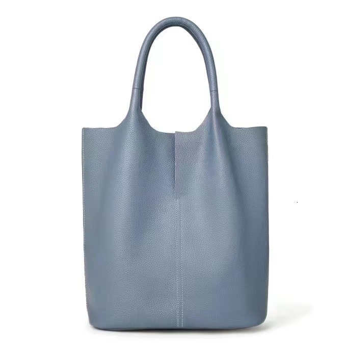 Genuine high-end ladies tote pebble leather simple and versatile soft shopping bag large capaticy