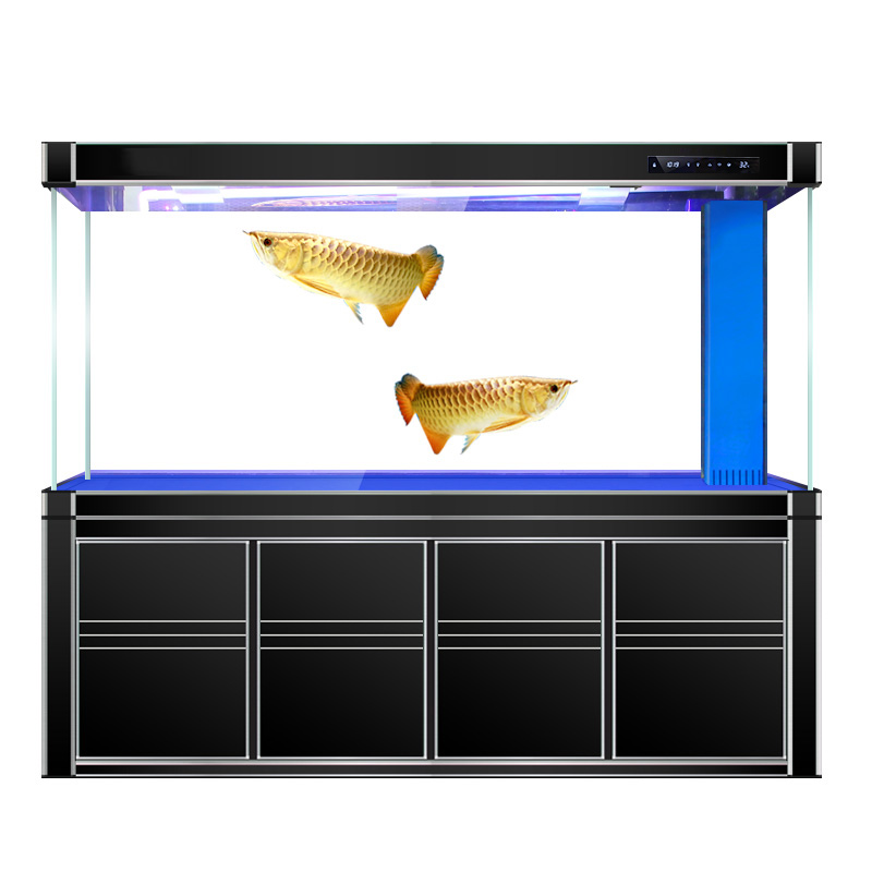 3MLarge fish tank glass aquarium living room dragon fish tank 1.2m 1.5m 4m 5M aluminum alloy bottom cabinet bottom filter